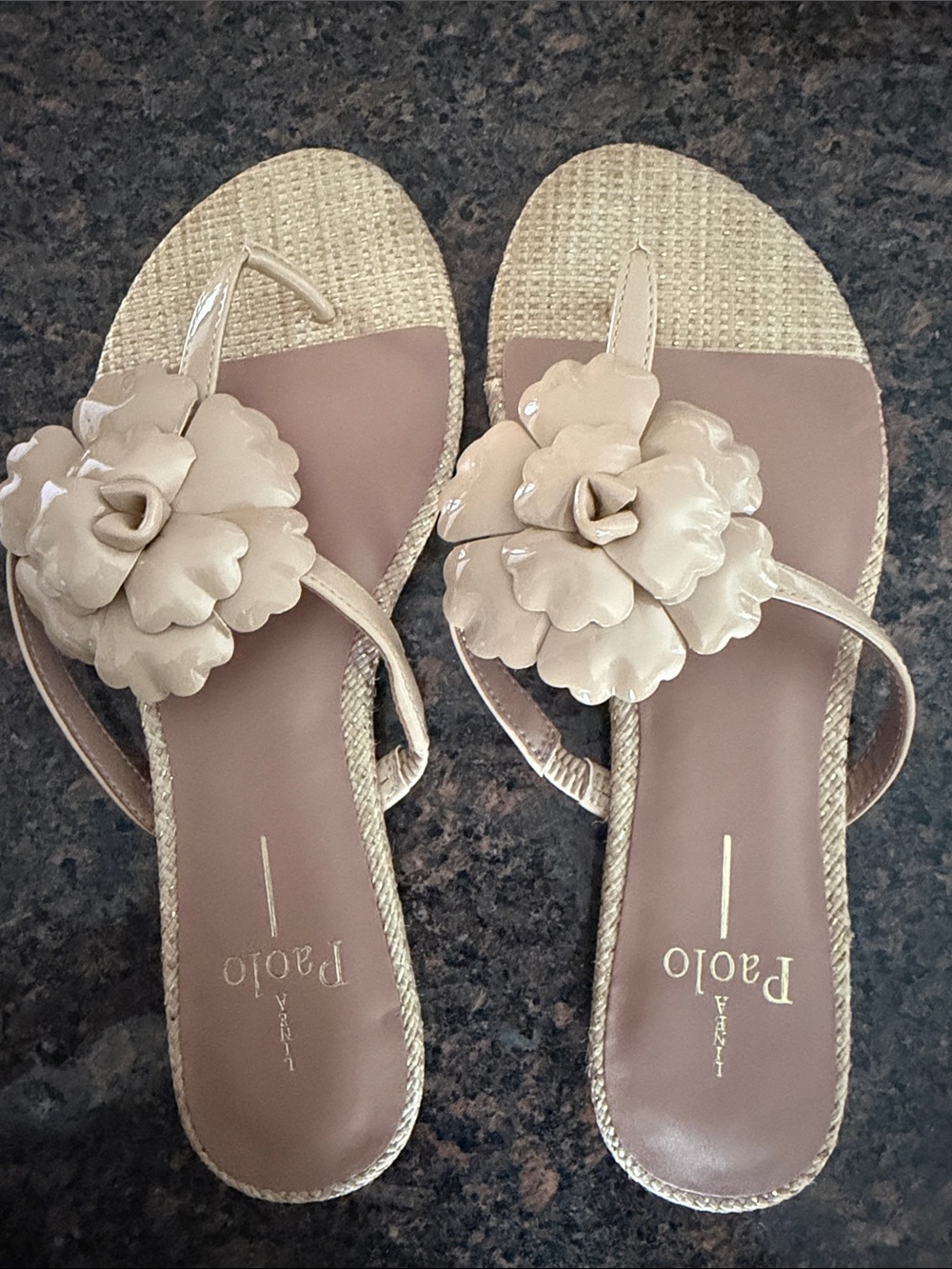 Paolo Cream Floral Thong Sandals for Women